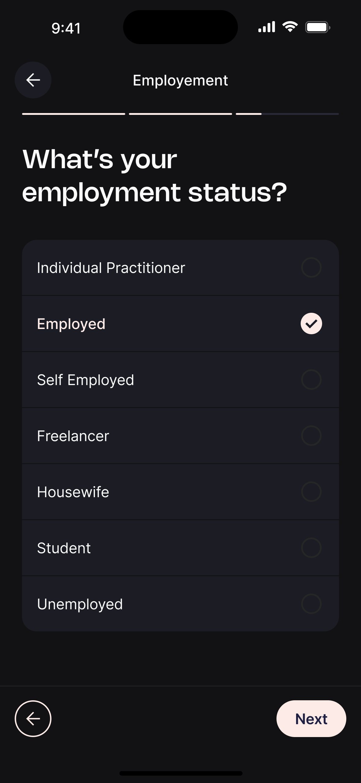 Employment status